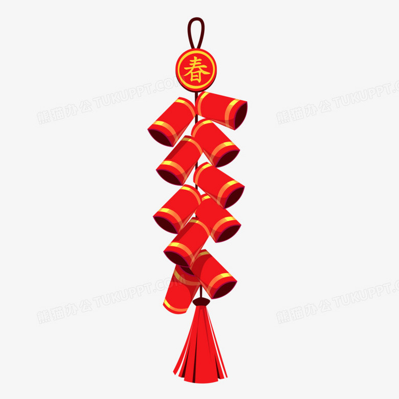 在整个配色上使用红色作为基础色调,设计了喜庆春节爆竹,整体呈现卡通