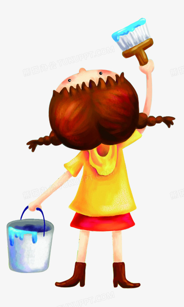 小小粉刷匠PNG图片素材免费下载_png格式_熊