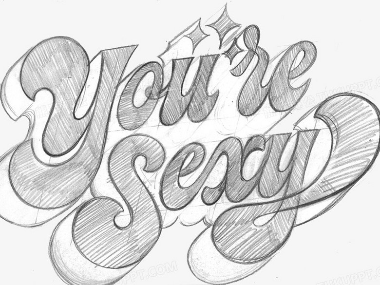 性感手绘英文艺术字