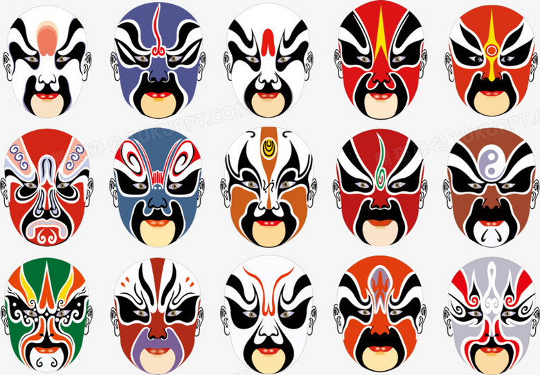 戏曲脸谱PNG图片素材免费下载_png格式_熊猫办公