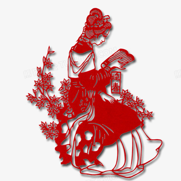 剪纸 迎春 金陵十三金钗