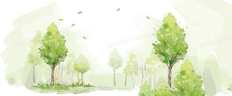 树林水彩画背景