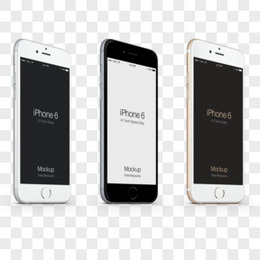 苹果手机iphone6黑白玫瑰金侧视图展示样机