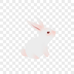 复活节白色创意手绘卡通小清新小兔子可爱免抠素材