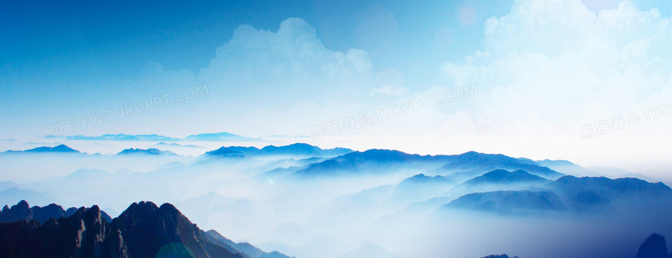 大气山川河流风景背景图