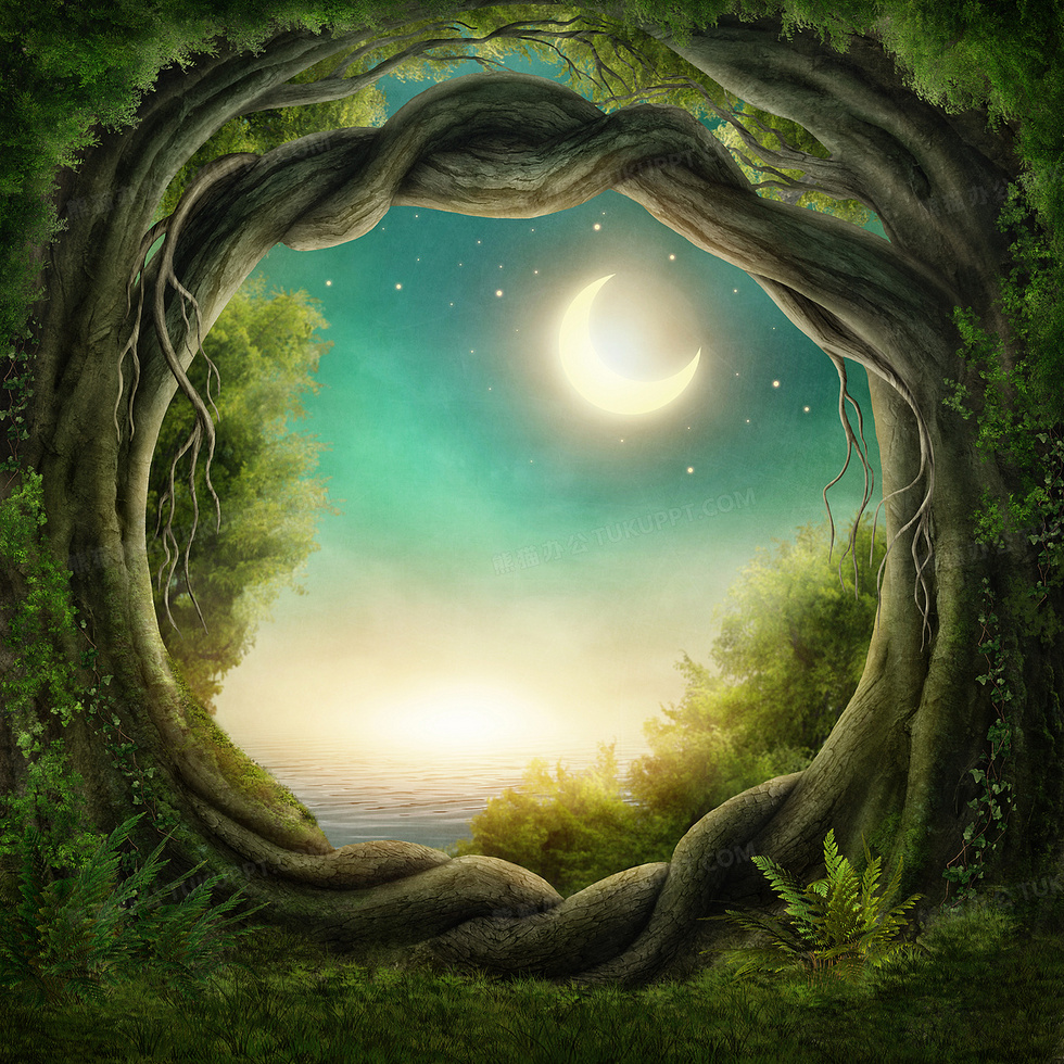 魔幻森林树洞背景背景图片素材免费下载_魔幻森林背景