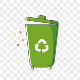 低碳环保垃圾分类mbe风格绿色垃圾桶免抠元素