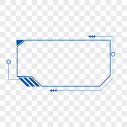 方形蓝色科技炫酷边框手绘设计