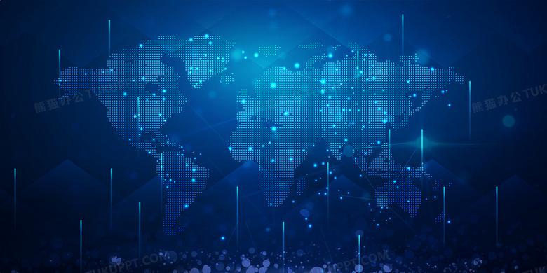 地图波点科技世界地图科技光效背景背景图片素材免费下载 熊猫办公 