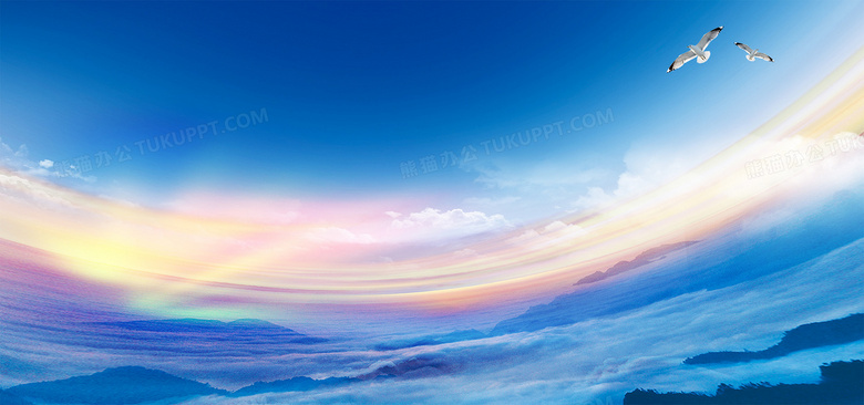 蓝色天空大气背景