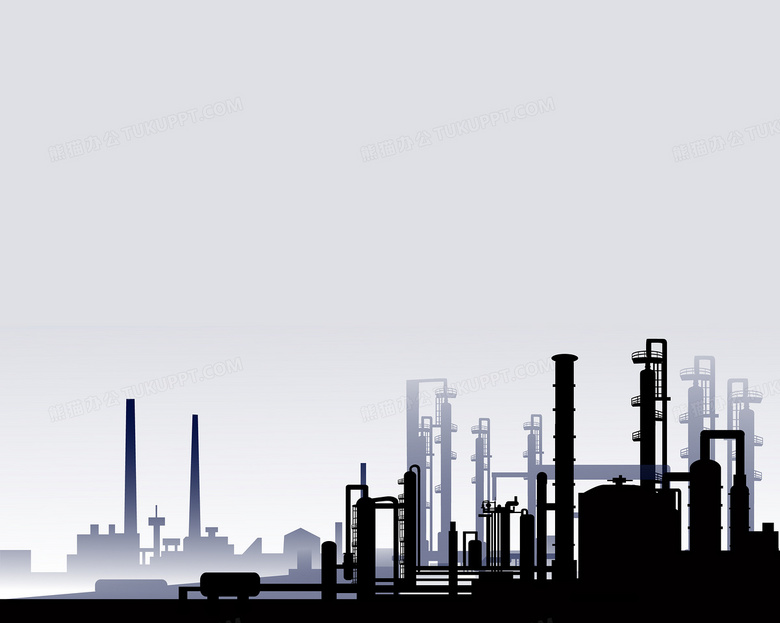 炼油厂烟囱工业生产工厂剪影背景背景图片素材免费__*