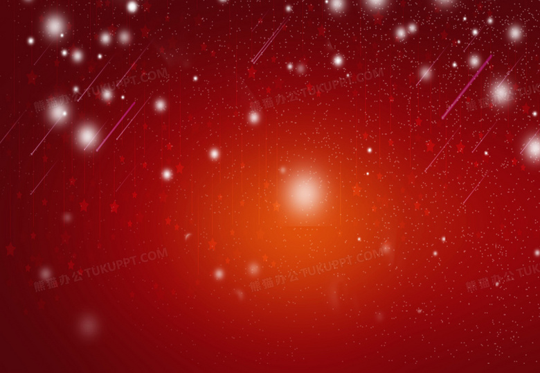 红底浪漫星星雪花海报背景模板