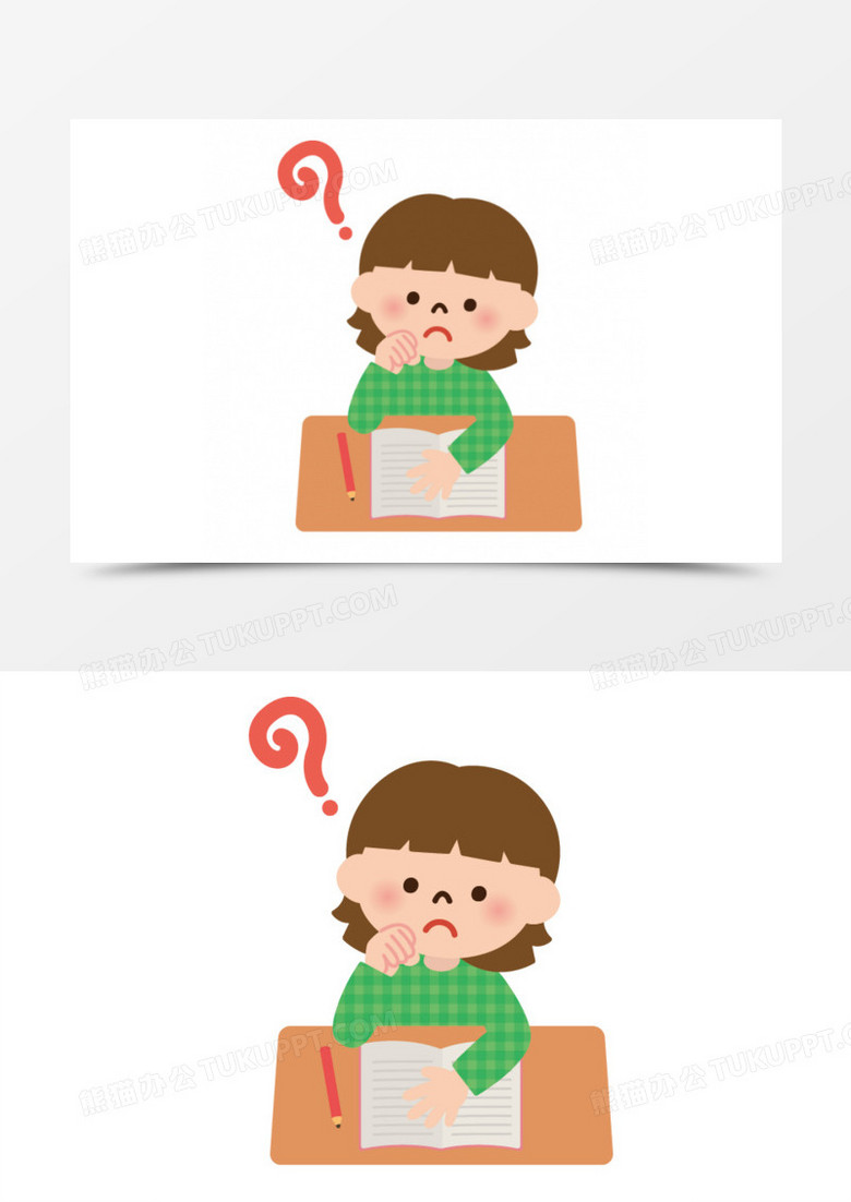手绘素材人物图案 疑问 困惑