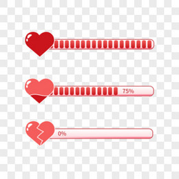 矢量可爱爱心血条进度条素材
