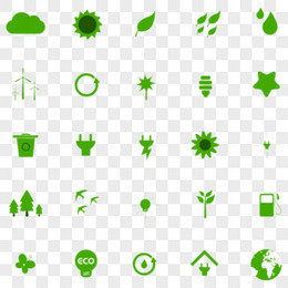 一组绿色环保图标合集