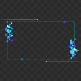科技感彩色不规则多边形边框