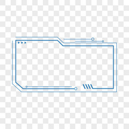 蓝色科技风矢量边框免抠图
