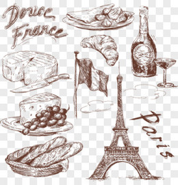 手绘法国美食