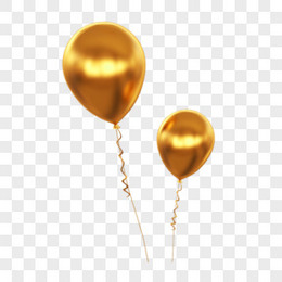 金色C4D立体气球装饰