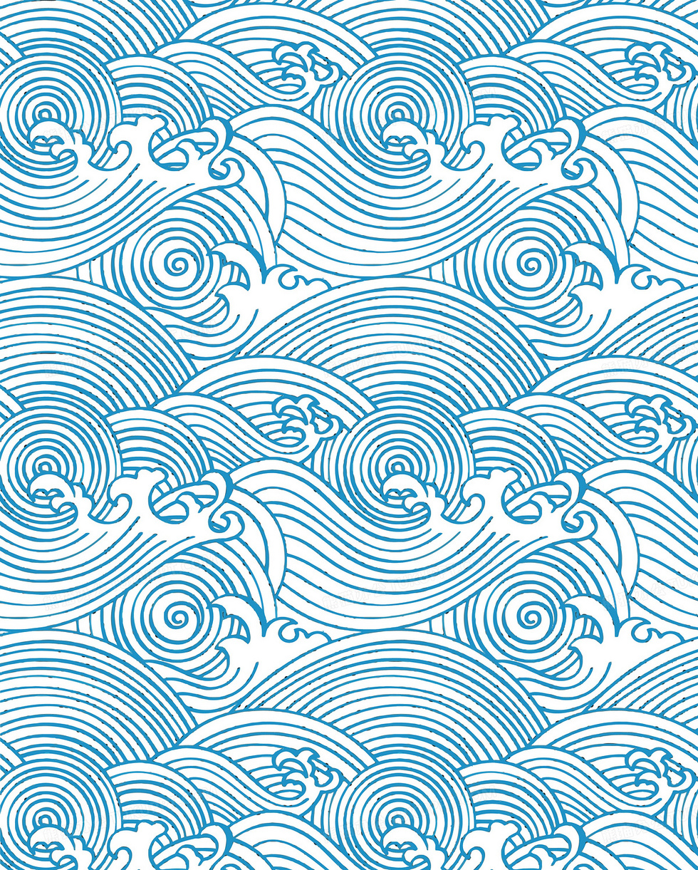 矢量中国风海水纹手绘背景素材