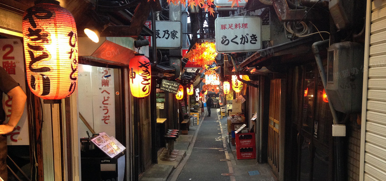 淘宝日本街道海报背景