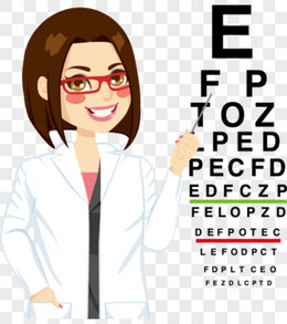 标准视力对照表与眼科医生矢量素材免费下载,