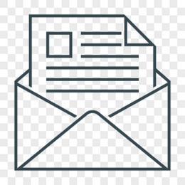 电子邮件浪信封信邮件消息搜索引擎优化和开发的细线图标