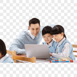 电脑学习的孩子