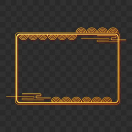 中国风金色浮雕风祥云边框矩形边框