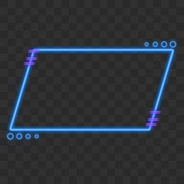 平行四边形边框霓虹灯边框荧光边框