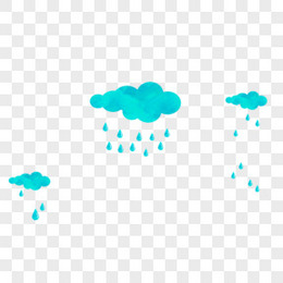 卡通下雨天气图标