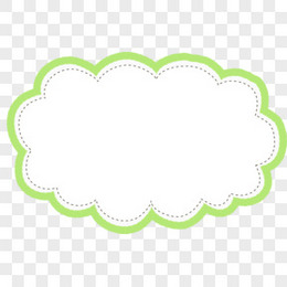 绿色清新创意云朵边框个性