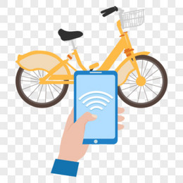 卡通手绘矢量手机操作共享单车免抠元素