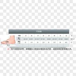 鞋子尺码测量表