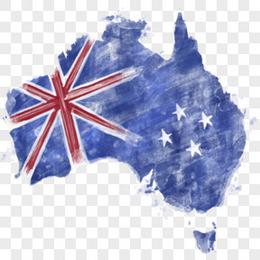 水彩蓝色澳大利亚国旗