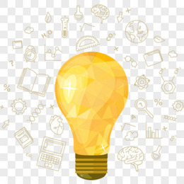 黄色灯泡与教育元素矢量素材