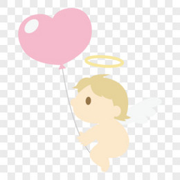 婚礼卡通结婚矢量图 拿着气球的小天使