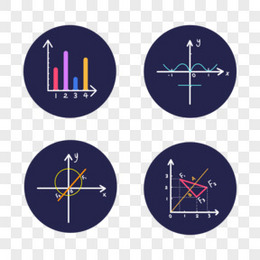 一组手绘卡通数学公式图标元素