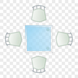 户型图彩平图透明玻璃餐桌椅