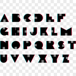 矢量复古英文字母字体