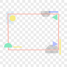 几何形状孟菲斯风边框免抠素材