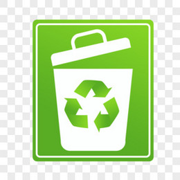 绿色环保垃圾桶图标素材