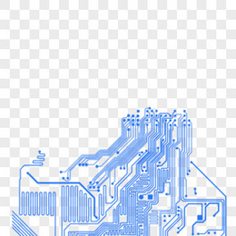 蓝色简约科技电路效果素材