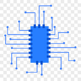 蓝色简约科技芯片效果素材