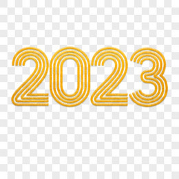 2023金色线条字创意艺术字设计