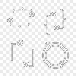 镂空线条极简引号边框免抠元素