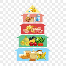 各类食品营养均衡金字塔合成元素