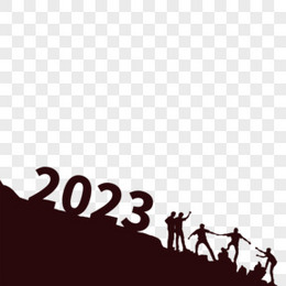 创意剪影2023人物攀登攀爬剪影素材免抠元素