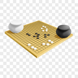 一组手绘简约琴棋书画合集插画之棋盘元素