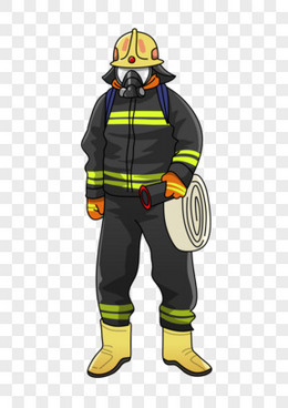 一组卡通职业人物形象套图之消防员免抠元素